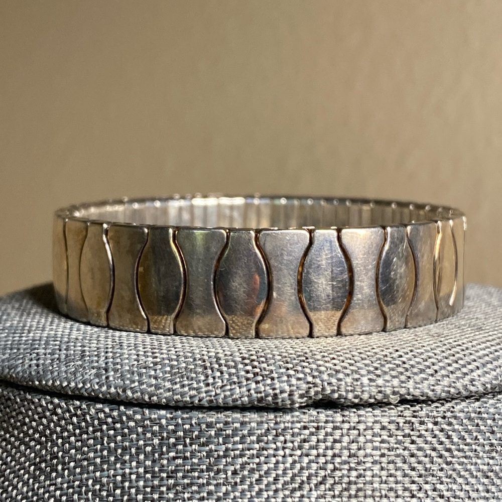 VINTAGE ZOPPINI ITALIAN STAINLESS STEEL STRETCH BRACELET